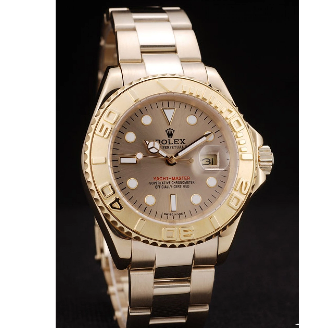 Aaa replica watch Dial Gold Master Rolex 98232 Yacht Gold Bezel 0624